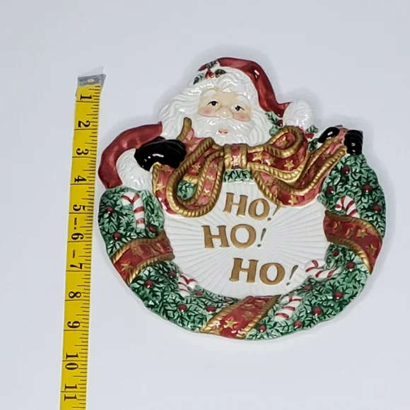 Fitz And Floyd Essentials Santa Claus Ceramic Plate - Picture 3 of 7